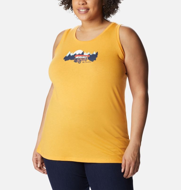 Women\'s Columbia Bluff Mesa Tanks Mango | Plus Size CA-Y8LA4